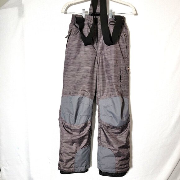Weatherproof 32 Degrees Snow Pants Youth L 14/16 Bib Detachable Suspenders Grey - Picture 1 of 16